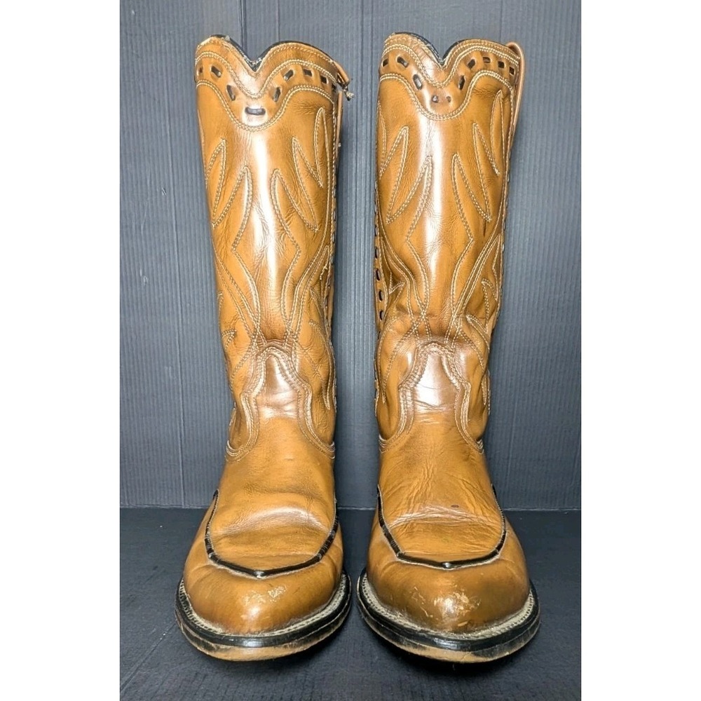 Vintage Acme Cowboy Boots Embroidery Western Leather Men's 8 D Women's 9.5